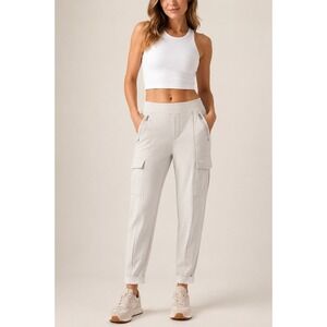 Athleta Endless Cargo Pants Joggers Stone Beige Size 10 Tall 10T New No Tags